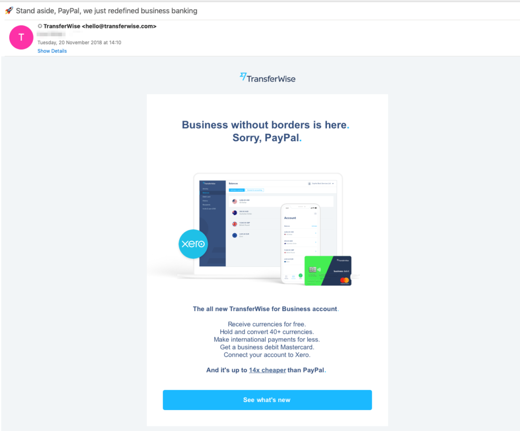 Transferwise Business Debit Card